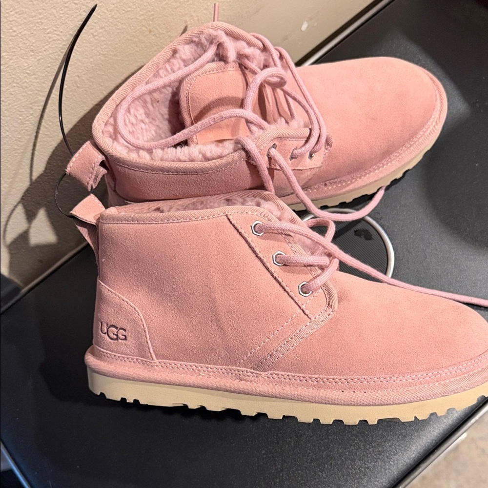UGG Blush Suede Lace-Up Boots